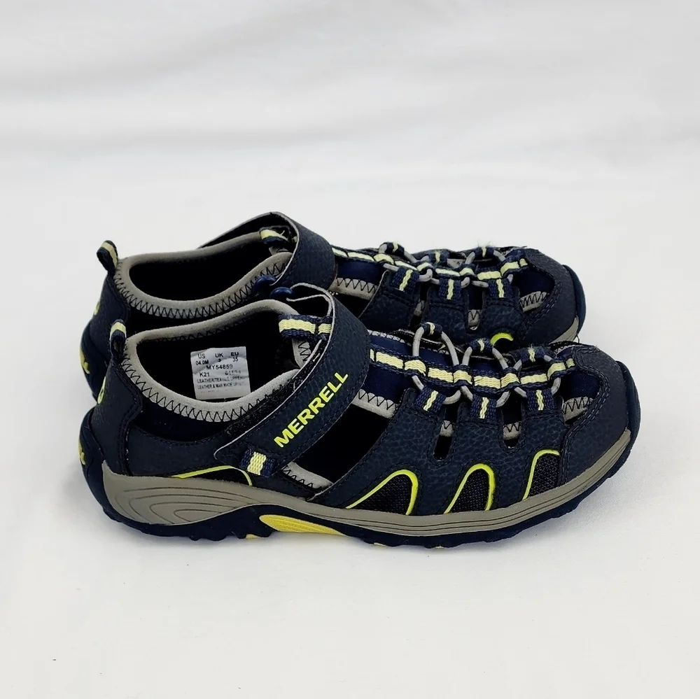 Merrell Hydro H20 Hiker Leather Blue and Lime Sandals